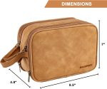 BAGSPRITE Toiletry Bag for Men, Travel Bag for Toiletries, Mens Toiletry Bag Shaving Dopp Kit Organizer, Large Water-resistant Travel Bathroom Bag for Traveling, Black/Brown - Image 4